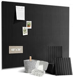 Felt Bulletin Board Tiles 48" x 36", Large Pin Board Wall Organizer Alternative, Self Adhesive Felt Wall Panels with 50 Push Pins & Storage Pouch for Office, Bedroom and Study Room, Black by janasse