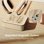 Headphone Charging Station for AirPods Max 1 & 2 - Magnetic Charger Dock with Lightning & USB-C Connectors, LED Indicator, Easy Drop-in Charging (Starlight) - Image 3