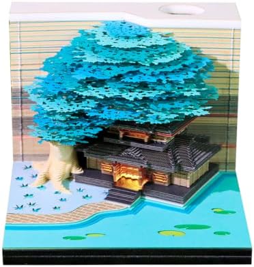 3D Calendar 2027, Tear-Away Desk Calendar, Paper Art Memo Pad, LED Light (Tree B) by Unknown