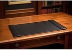 Dacasso Black Leather 22" x 14" Side Rails Desk Pad - Image 4