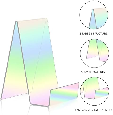 ZOEY Acrylic Book Stand with Ledge - Colorful Display Easels Plate - 5 Pack Large Holder for Books, Music Sheets, Artworks, CD, Tablet - Image 4