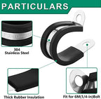 OURU 1-3/4 Inch Cable Clamps, Rubber Coated Insulated Clamps, 40pcs, 45mm - Image 3