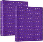 Standard View 3 Ring Binder, Purple Orange Polka Dot Durable Flexible Portable Waterproof Hardcover 1.5 Inch D Rings 500-Sheet Capacity Organizer 1PC - Image 2