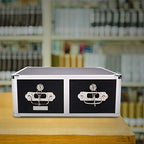 Vaultz Locking 4 x 6 Index Card Cabinet, Double Drawer, Black (VZ01395) - Image 2