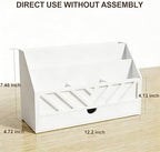 SRIWATANA White Desk Mail Organizer with Drawer, 5 Slot Countertop Sorter - Image 6