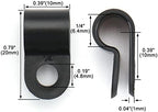 BAOMAIN 1/4-Inch R-Type Cable Clamps, 1000-Pack Black Nylon Wire Management Clips, UC-1 Screw-On Cord Fasteners for Home, Office, and Industrial Use - Image 2