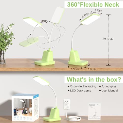 LED Desk Lamp with 10W Wireless Charging & Pen Holder, Light Green - Image 5