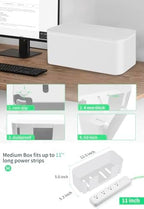 Cable Management Box Set – White, Large & Medium Cord Organizer Box for Home and Office - Image 4