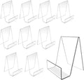 Large Acrylic Book Stand for Display - 10 Pack Heavy Duty Clear Easel Holder for Textbooks, Cookbooks & Art - 8x8x4 Inch Sturdy Tabletop Stand for Heavy Books, Vinyl Records & Wedding Guest Books by OWOKISO