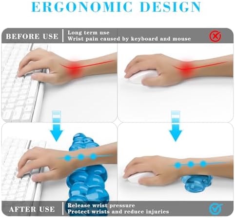 Gel Cloud Keyboard and Mouse Wrist Rest, Cute Wrist Support and Arm Support Keyboard Rest for Keyboard and Mouse Typing Pain Relief，Suitable for Office/Computer/Laptop/Gaming (Blue) - Image 2