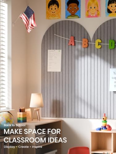 Large Arched Felt Bulletin Board 47.2''×25.5'', Soft Gray - Image 7