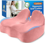 CushZone Ergonomic Seat Cushion, Sciatica Support for Office Chair, Pink by CushZone