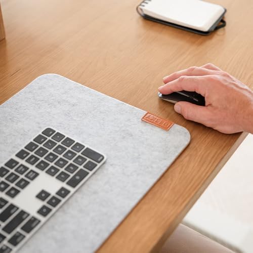 Desky Cork/Felt Desk Pad Large 24.4x11.8 inches Light Grey - Image 6