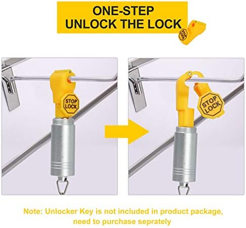 LeaGerous 200 Pcs Magnetic Peg Hook Stop Lock 6mm, Display Hook Magnet Security Locks Compatible with 4.5-5.9mm pegboard for Retail Store and Shopping Center (Yellow) - Image 5