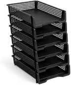 Geetery Turn in Trays Classroom, Black, Set of 6 by Geetery