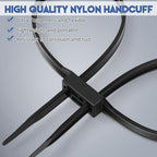 Wonderjune 30 Pcs 35.4 Inches Zip Tie Handcuff Heavy Duty 250 Lbs, Black - Image 4