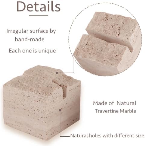 JIMEI 4 Pcs Travertine Place Card Holder Wedding Table Number Sign Stand - Image 3