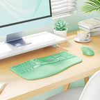 MEETION Ergonomic Keyboard Mouse Combo, Split Design Vertical Mouse Green - Image 7
