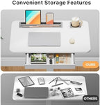 28" Mobile Standing Desk with Drawer, Portable Laptop Desk (Pack of 2) - Image 3