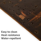 LEATHER VILLAGE Real Leather Desk Pad 3mm Thick Double Layer Desk Mat Brown. - Image 5