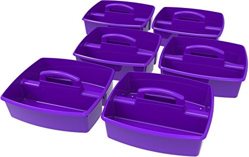 Storex 2-Compartment Large Caddy – Multipurpose Classroom Organizer with Handle, Purple, 6-Pack (00955U06C) - Image 2