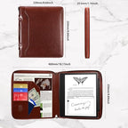 E NET-CASE Case for Kindle Scribe 10.2 inch 2024 & 2022 Released - Business Handheld Design Upgraded PU Leather Cover for Kindle Scribe Digital Paper with Zipper & Pen Holder (Brown) - Image 4