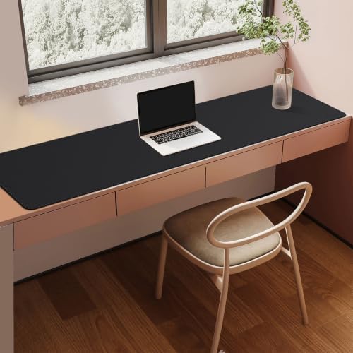 Mydours 59" x 15.7" Oversized PU Leather Desk Mat, Gaming Mouse Pad, Black - Image 3