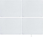 Peg Board, Heavy Duty Steel Organization Panels, Universal 1/8 and 1/4 Peg Board Accessories, Ideal for Garage Tool Storage, Pack of 4(White, 16X12) by Daanxw