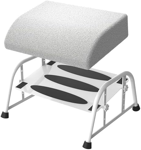 10-Level Adjustable Under Desk Footrest, XL White Metal Frame by FlixorateALifeofRefinement