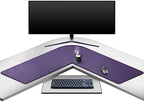 Mydours L-Shape Desk Pad, (38"+38") x13 Large PU Leather Corner Mat, Purple by Mydours