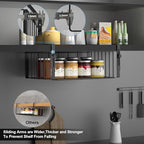 AmonHouseware 2Pack Under Shelf Basket Storage,Adjustable Hanging,Black - Image 4