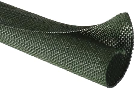Split Wire Loom, 20ft Automotive Cable Protector Sleeve, Flexible Braided Cable Sleeves High Temperature Cable Management (Deep Green, 1") by ConveniencetoYourLife