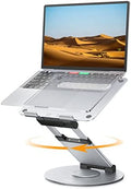 Nulaxy 18" Height Telescopic 360 Rotating Aluminum Laptop Stand Desk Silver by Nulaxy