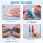 PATIKIL Adhesive Pen Holders, 48 Pack Silicone Flexible, Blue - Image 4