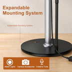 Mistriddle Aluminum Telescopic Overhead Phone Stand with USB Round Light - Image 6