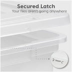 IRIS USA 8 Pack File Box, Plastic Document Organizer with Lid, 35 Qt, Clear - Image 6