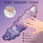 Cloud Wrist Rest Keyboard Purple Cloud Mouse Pad Set 4PCS Galaxy Large Desk Mat Ergonomic Space Wrist Pad Support Memory Foam Non-Slip Wrist Rest for Keyboard and Mouse Computer Gaming Home Office - Image 2