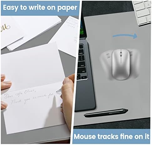 Desk Mat Wireless Charging Mouse Pad Large 32x16 Journey Desk Pad Mat with Wireless Charger Waterproof Grey Leather Computer Mat with Phone Charger Mousepad Non-Slip for Keyboard and Mouse - Image 5