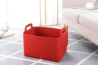 Minoisome Storage Basket Felt Storage Bin Collapsible& Convenient Box Organizer with Carry Handles for Office Bedroom Closet Babies Nursery Toys Laundry (Red, 15.7inch（L）×11inch（W）×10inch（H）) - Image 3