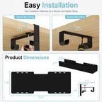 No-Drill Under Standing Desk Cable Management,31.5" L,Black - Image 5
