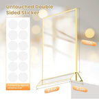 Acrylic Sign Holder 8.5X11 Gold Frames Double-Sided Picture Frame - Image 2