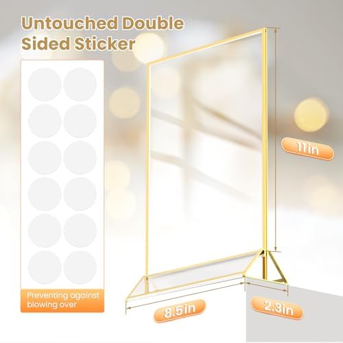 Acrylic Sign Holder 8.5X11 Gold Frames Double-Sided Picture Frame - Image 2