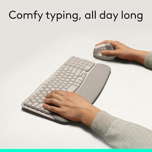 Logitech Wave Keys Ergonomic Wireless Keyboard with Palm Rest - Sand - Image 2