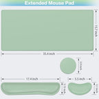 Desk Mat Green, Large Gaming Mouse Pad with Wrist Rest, 4in1 XXL - Image 5