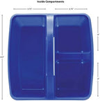Teacher Created Resources Blue Portable Plastic Storage Caddy 6-Pack for Classrooms, Kids Room, and Office Organization, 3 Compartment - Image 4