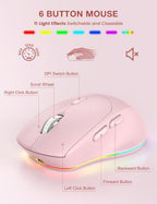 SABLUTE Wireless Keyboard and Mouse Combo, 9 Backlit Effects, RGB, 2.4GHz - Image 5