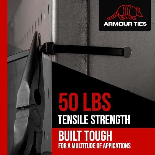 21 Inch Black Zip Ties, 50 lb Tensile Strength, 100-Pack - Image 5