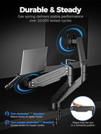 Suptek Monitor Laptop Mount Stand, 2 in 1 Function Dual Monitor Arms Desk Mount for 13"-18" Notebook and 17"-35" Monitor with Laptop Tray,Holds up to 24.25lbs - Image 5