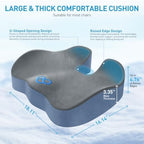 BlissTrends Memory Foam Seat Cushion for Office Chair & Car Seat Grey&Blue - Image 3