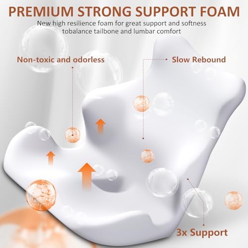 Seat Cushion with Back Support,Lumbar Support Pillow for Office Chair,office chair cushion for Sciatica and Hemorrhoid Relief,Tailbone Pain，Memory Foam Seat Cushion with L-Shaped Ergonomic Design - Image 5